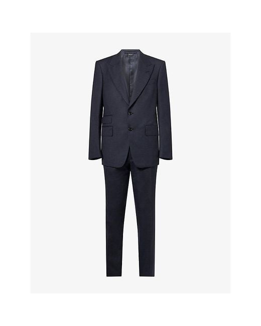 Tom Ford Blue Shelton Single-Breasted Wool Suit for men