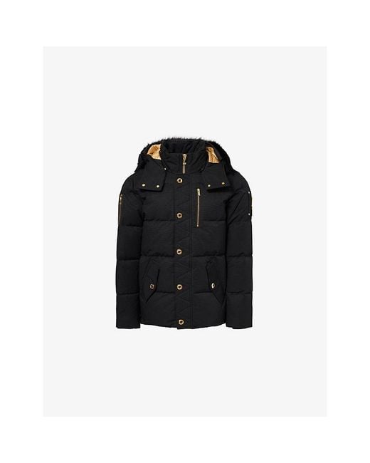 Moose Knuckles Black 3Q Hooded Cotton-Blend Down Jacket for men