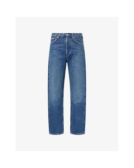 Agolde Blue 90's Straight-Leg Denim Jeans