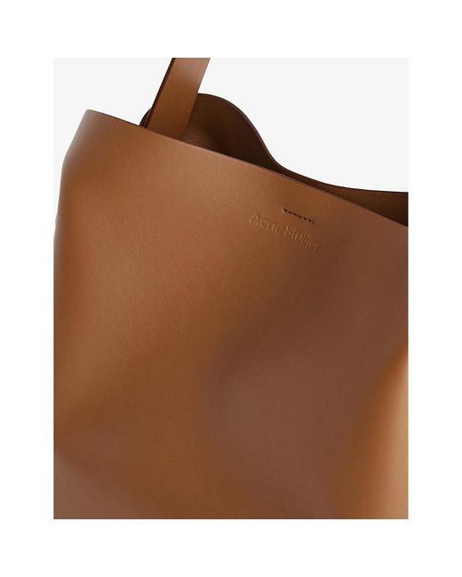 Acne Brown Musubi Midi Leather Shoulder Bag