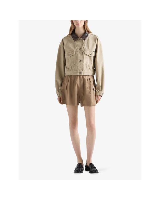 Prada Natural Old Denim Blouson Jacket