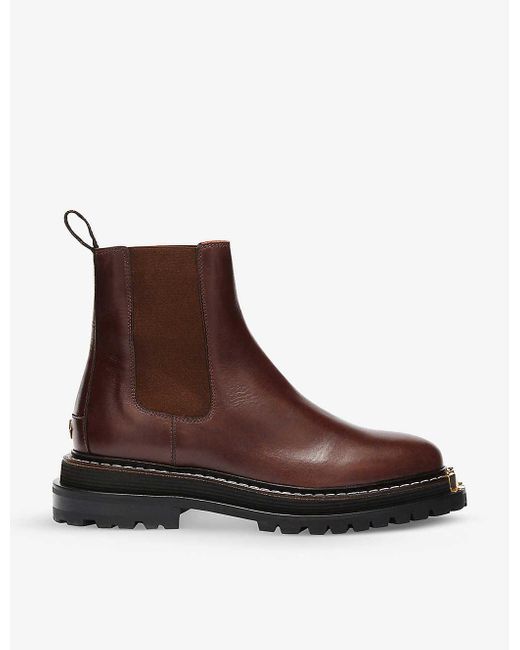 Sandro Brown Noha Leather Chelsea Boots