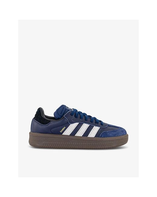 adidas Dark Gum Samba Xlg Leather And Suede Low Top Trainers in Blue for Men Lyst UK