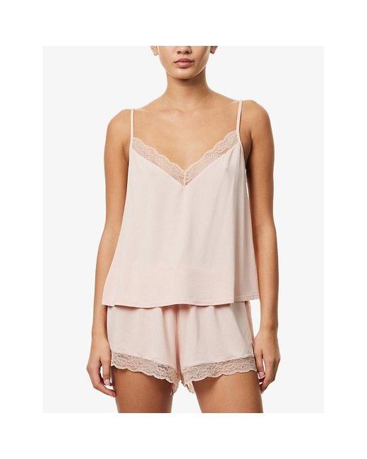 Eberjey Pink Kari Cami And Short Modal-Jersey Pyjama Set
