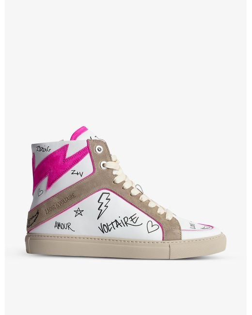 Zadig & Voltaire Multicolor Zv1747 High Flash Crush Leather High-top Trainers