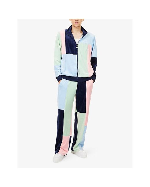 Sergio Tacchini Blue X Wavey Haze Velour Track Bottoms for men