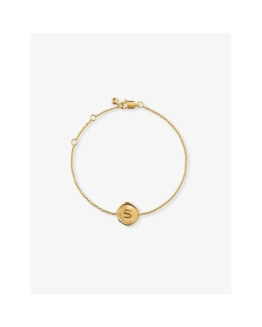 Monica Vinader Metallic Initial S Stamp 18Ct Vermeil Bracelet