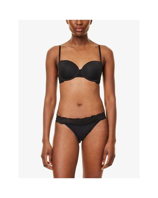 Calvin Klein Black Attraction Lace-Trim Stretch-Woven Balconette Bra