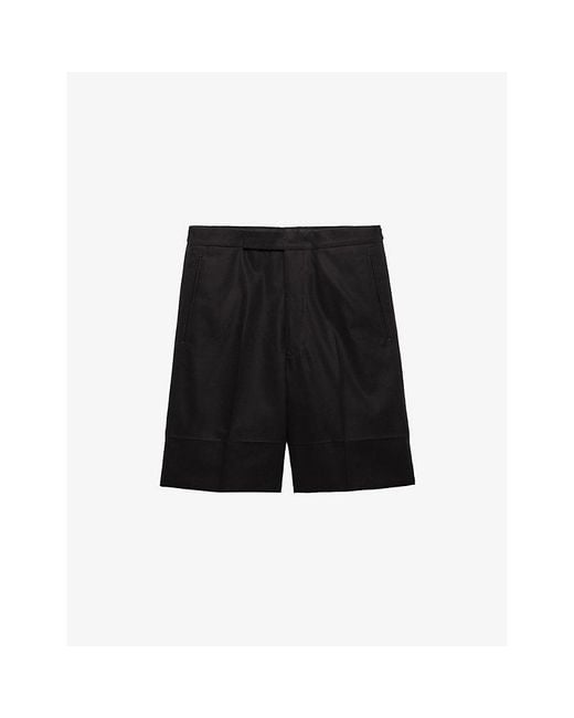 Prada Black Cotton Bermuda Shorts for men