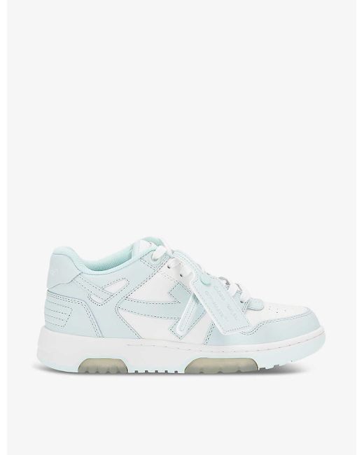Off-White c/o Virgil Abloh White Out Of Office Logo-embroidered Leather Low-top Trainers