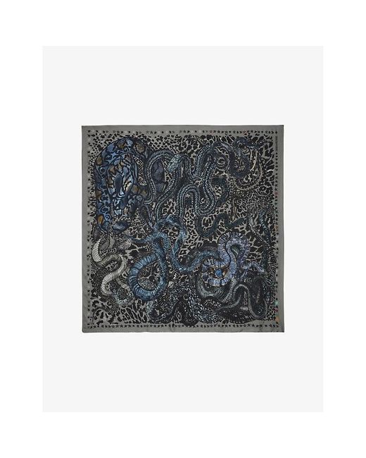 Zadig & Voltaire Gray Billie Snake-Print Viscose And Silk-Blend Scarf