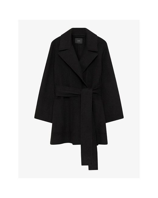 Joseph Black Clemence Wide-lapel Relaxed-fit Wool And Cashmere-blend Jacket