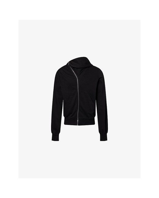 Rick Owens Black Mountain Zip-Up Cotton Hoody for men