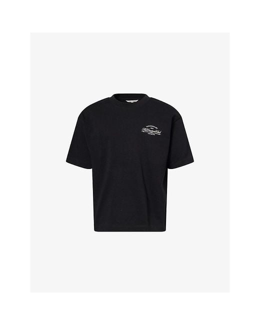 The Couture Club Black Club De Soci Graphic Cotton T-Shirt for men