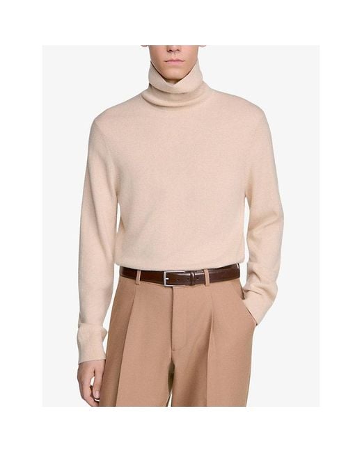 Sandro Brown Glazed Leather Belt for men