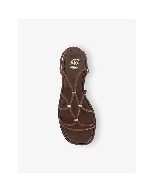 Dune Multicolor Leola Flat Leather Sandals