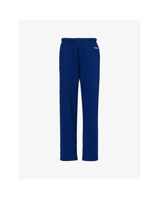 Lounge Underwear Blue Varsity Elasticated-waist Cotton-jersey jogging Bottoms