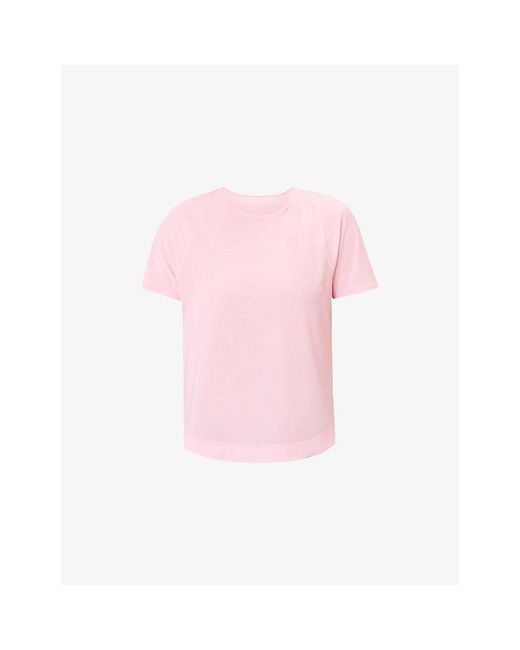Sweaty Betty Pink Breathe Easy Stretch-Woven T-Shirt