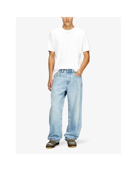 DIESEL White T-Madjust-Tr Branded Cotton-Jersey T-Shirt for men