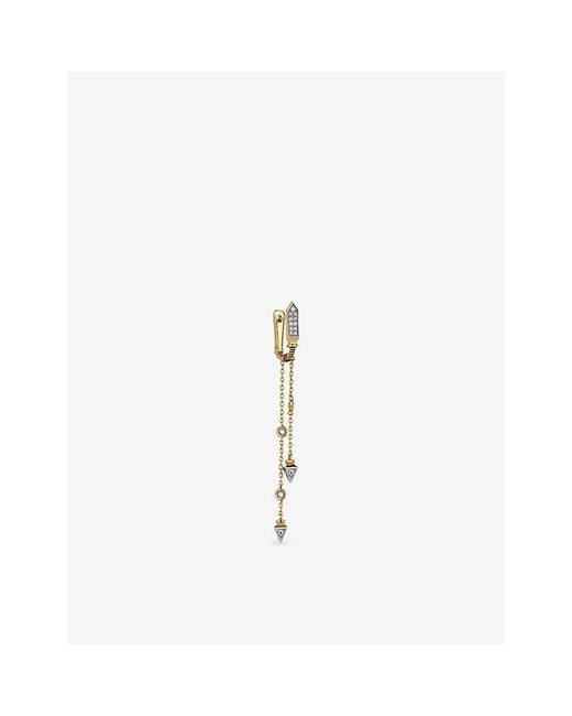 Kismet by Milka Metallic Silva 0.20Ct Diamond Drop Huggie