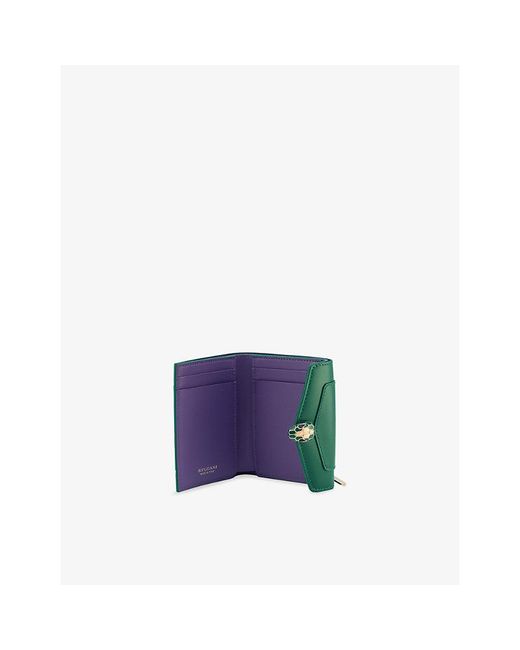BVLGARI Green Serpenti Forever Leather Wallet