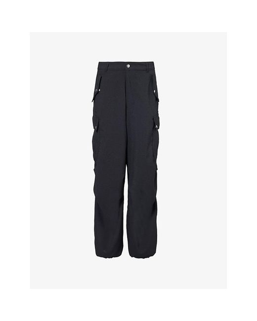 Rhude Blue Seer Relaxed-fit Wide-leg Woven Trousers for men