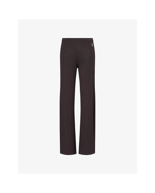 Sporty & Rich Multicolor Src-Embroidered Ribbed Knitted Trousers