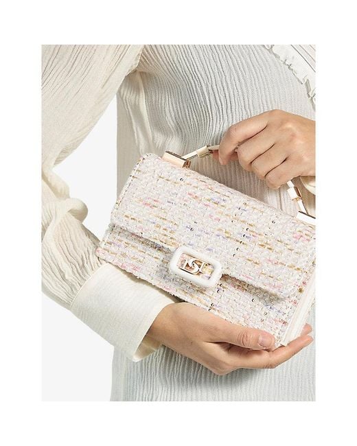 Dune Natural Skilled Woven Top-Handle Bag