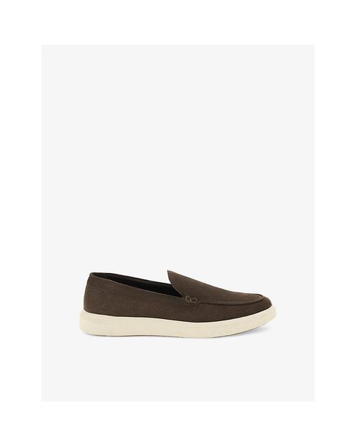 Boggi Black Stratus Suede Leather Loafers for men