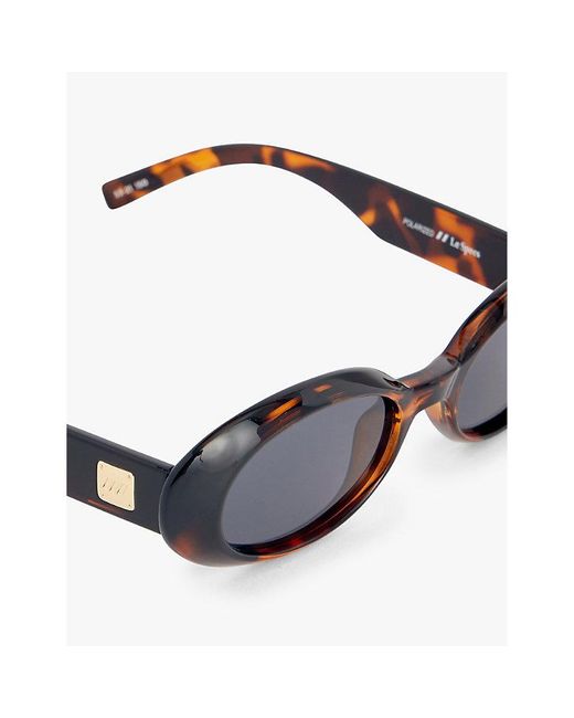 Le Specs White Work It Oval-Frame Polycarbonate Sunglasses