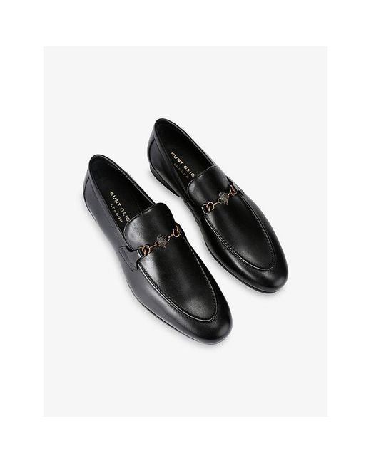 Kurt Geiger Black Alton Leather Loafers for men