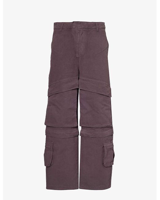 Entire studios Purple Hard Wide-leg Relaxed-fit Cotton-canvas Cargo Trousers X for men
