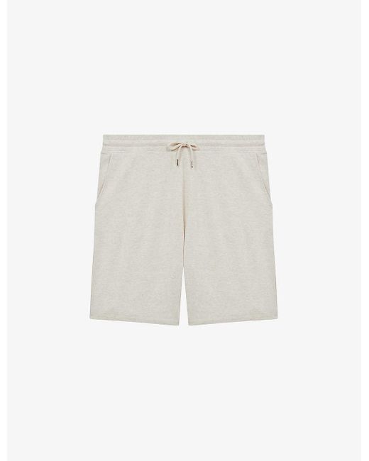 Reiss White Tyne Drawstring-waist Relaxed-fit Stretch-jersey Shorts for men