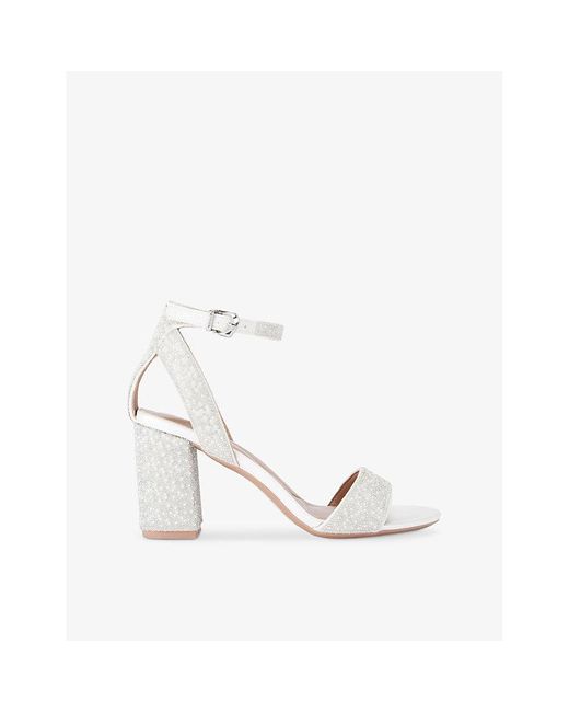 Carvela Kurt Geiger White Kianni Crystal-Embellished Heeled Sandals