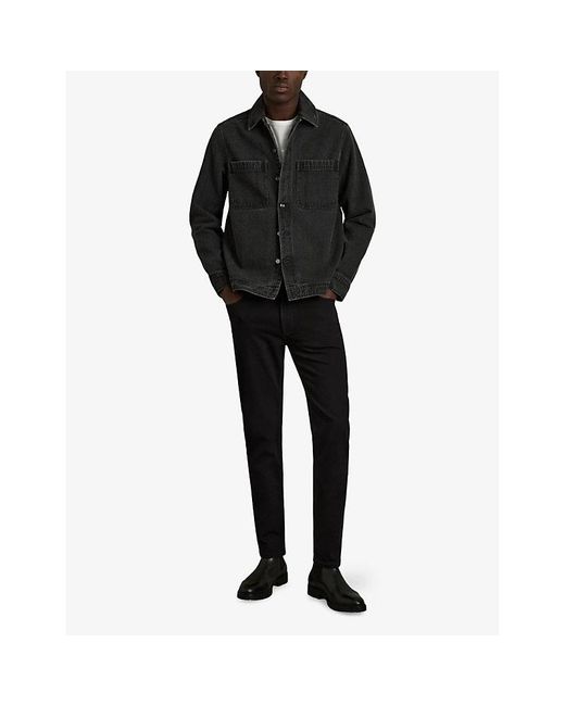 Reiss Black Picton Slim-Fit Stretch-Denim Jeans for men