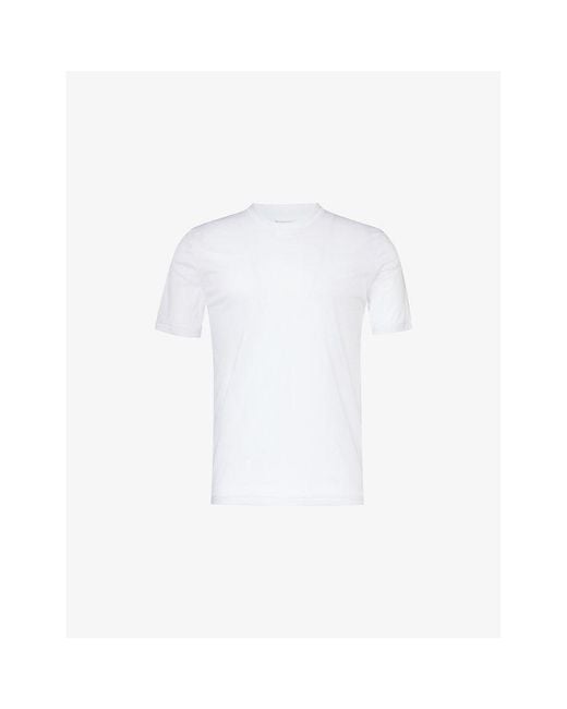 Zimmerli of Switzerland White Crewneck Cotton-Jersey T-Shirt for men