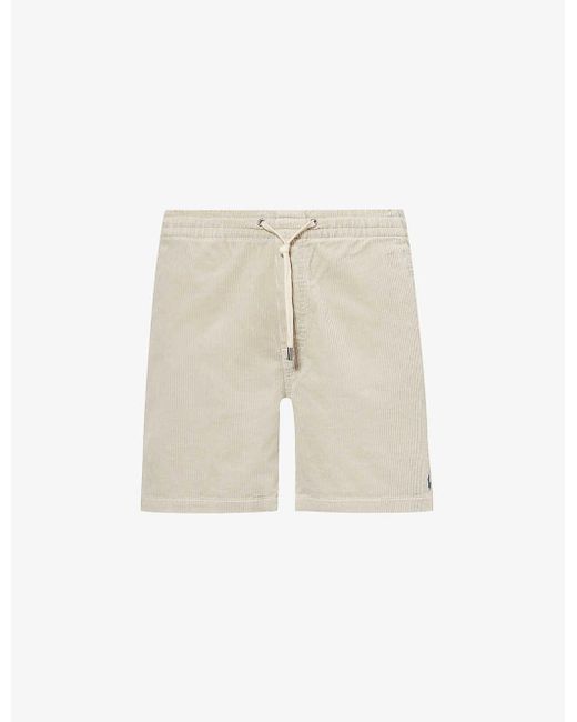 Polo Ralph Lauren Natural Brand-embroidered Drawstring Corduroy Shorts for men