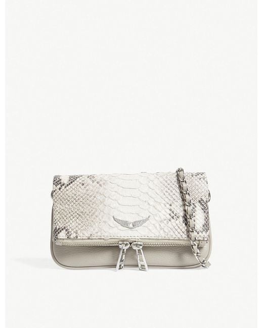 Zadig & Voltaire Natural Rock Savage Nano Snake-embossed Leather Cross-body Bag