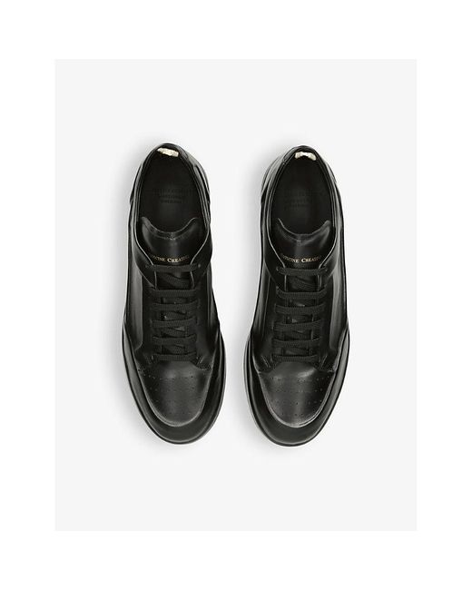 Officine Creative Black Ace Perforated Leather Low-top Trainers for men