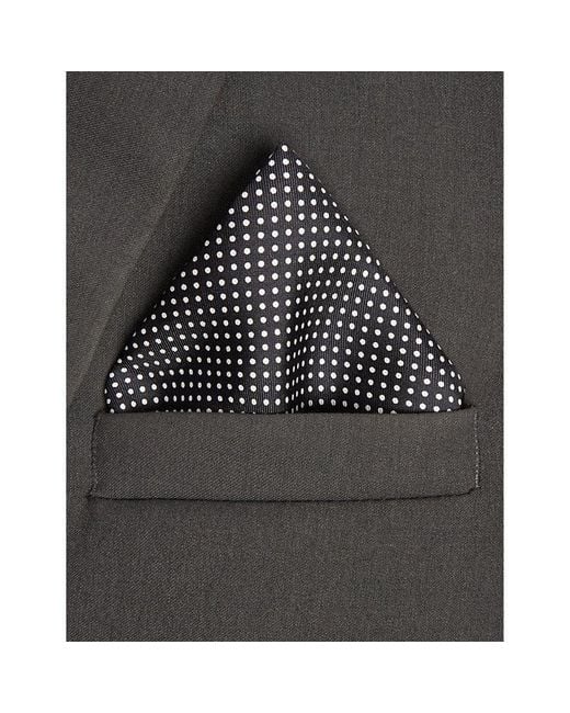 Eton of Sweden Gray Polka-Dot Silk Pocket Square for men
