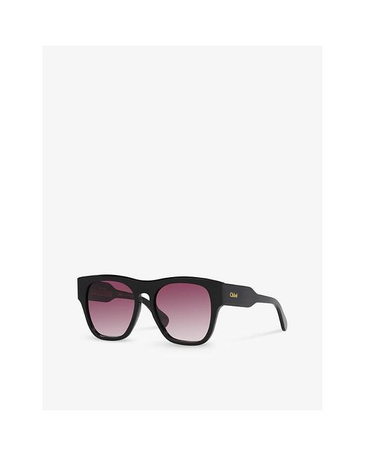Chloé Purple Ch0149s Square-frame Acetate Sunglasses