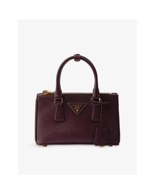 Prada Purple Galleria Mini Leather Tote Bag
