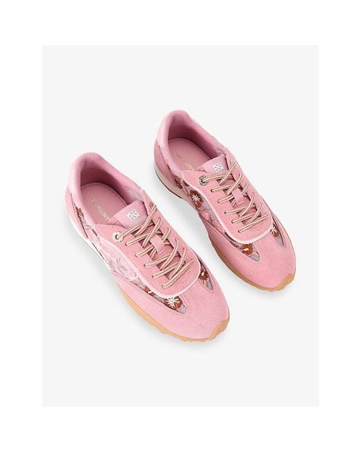 KG by Kurt Geiger Pink Faux-Suede And Mesh Trainers