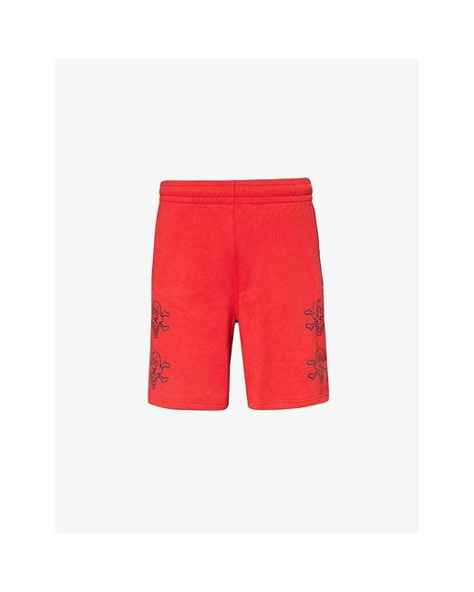 ICECREAM Red Cones And Bones Graphic-print Cotton-jersey Shorts X for men