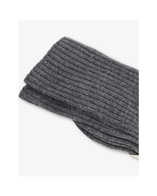 Falke Gray Cosy Wool Ribbed Knit Socks