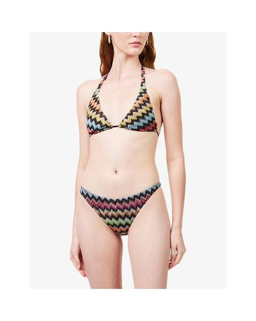 Missoni White Zigzag Raschel-Knit Bikini Set