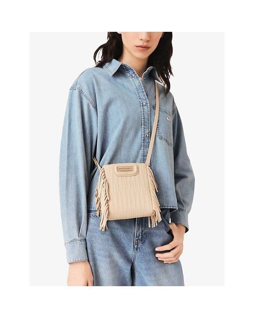 Maje Natural M Mini Leather Bag