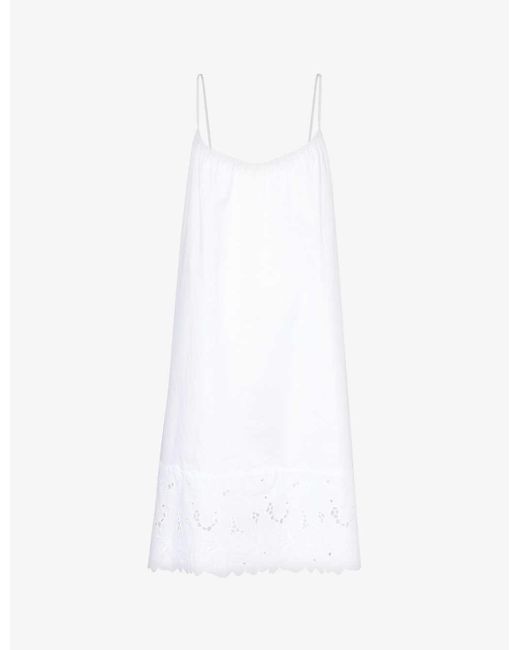 Hanro White Clara Logo-embroidered Cotton Pyjama Dress X