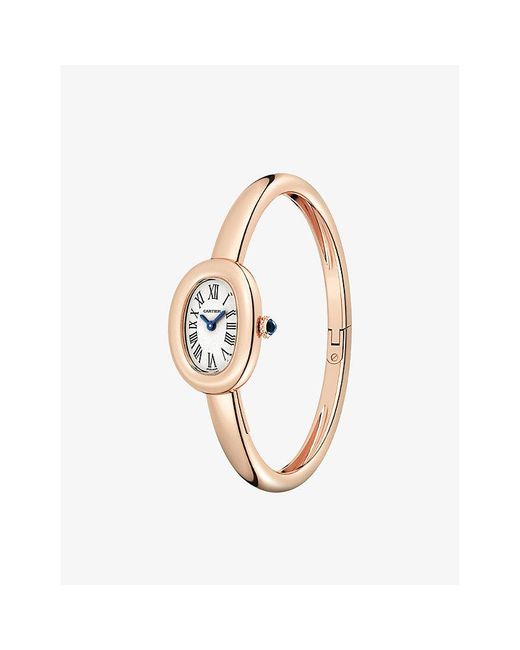 Cartier White Unisex Crwgba0036 Baignoire De 18ct Rose-gold Mini Size 17 Quartz Watch