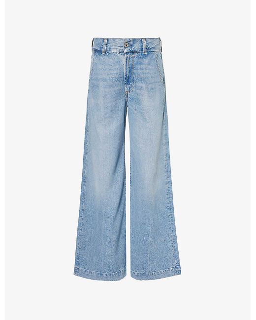 Citizens of Humanity Blue Beverly Wide-leg High-rise Stretch-denim Jeans